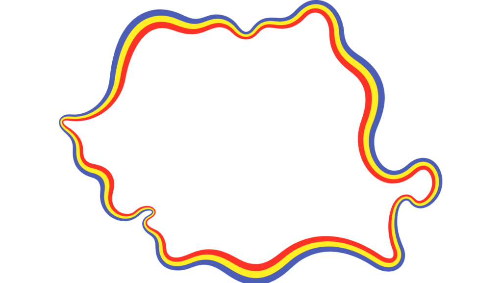 conturul României în culorile steagului